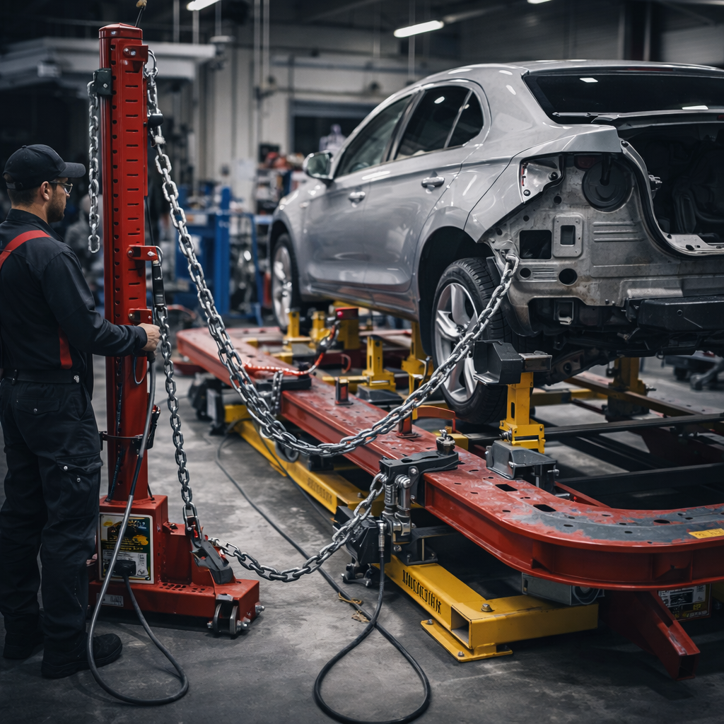 Servicio de enderezado de chasis e instalación de autopartes